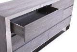 Arlene Modern Grey Elm & Stainless Steel Bedroom Set