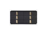 Token Modern Black & Gold 4-Piece Bedroom Set