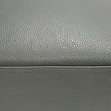 Jacoba Modern Dark Grey Leather Rectangular Ottoman