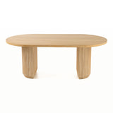 Jacobson Modern Natural Acacia Oval Dining Table
