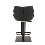 Jaffee Industrial Black Eco-Leather Adjustable Bar Stool