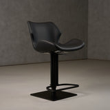 Jaffee Industrial Black Eco-Leather Adjustable Bar Stool