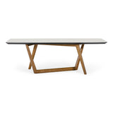 James Contemporary Walnut & White Dining Table