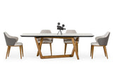 James Contemporary Walnut & White Dining Table