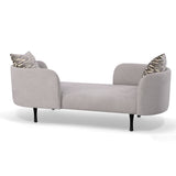 Jamie Glam Light Grey Fabric Two Seater Chaise