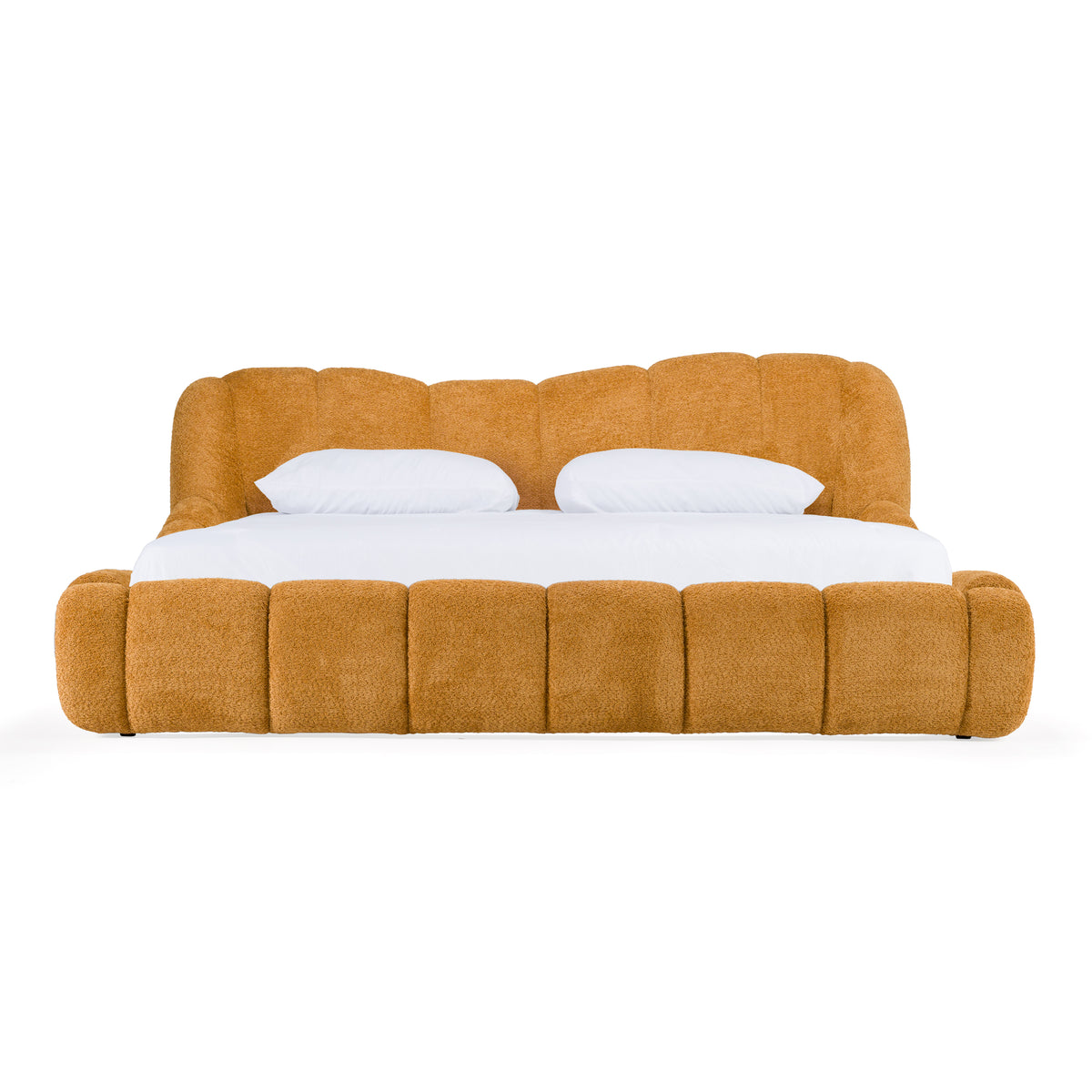 Eastern King Janine Modern Camel Fabric Bed