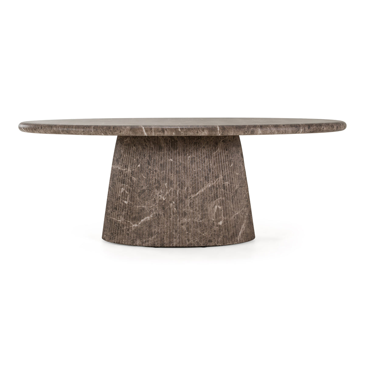 Jaya Modern Faux Marble Concrete Oval Dining Table