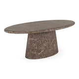 Jaya Modern Faux Marble Concrete Oval Dining Table