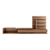 Jefferson Mid-Century Modern Reversible Walnut Entertainment Center