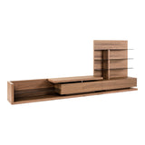Jefferson Mid-Century Modern Reversible Walnut Entertainment Center