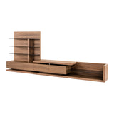 Jefferson Mid-Century Modern Reversible Walnut Entertainment Center