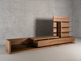 Jefferson Mid-Century Modern Reversible Walnut Entertainment Center