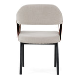 Jensen Modern Light Grey Fabric + Camel Vegan Leather Dining Chair