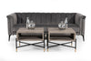 Jeremy Modern Grey Velvet Sofa