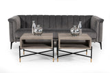 Jeremy Modern Grey Velvet Sofa