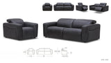 Nouveau Jessop Modern Off-White Leather Sofa 2 Recliners