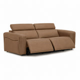 Nouveau Jessop Modern Brown Leather Sofa 2 Recliners