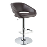 Joel Contemporary Brown Eco-Leather Bar Stool