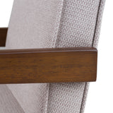Joseline Modern Beige Fabric + Walnut Dining Chair (Set of 2)