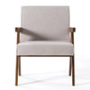 Joseline Modern Beige Fabric + Walnut Accent Chair (Set of 2)