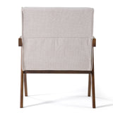 Joseline Modern Beige Fabric + Walnut Accent Chair (Set of 2)