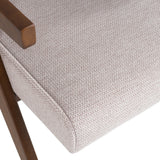 Modrest Joseline Modern Beige Fabric and Walnut Accent Chair (Set of 2)