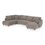 Joslin Modern Grey Fabric U-Shaped Sectional Sofa