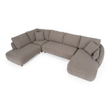 Joslin Modern Grey Fabric U-Shaped Sectional Sofa
