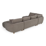 Joslin Modern Grey Fabric U-Shaped Sectional Sofa