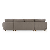 Joslin Modern Grey Fabric U-Shaped Sectional Sofa
