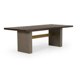 June Modern Dark Grey & Walnut Dining Table