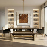 June Modern Dark Grey & Walnut Dining Table