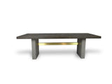 June Modern Dark Grey & Walnut Dining Table