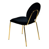 Justine Modern Black & Green Velvet Dining Chair