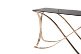 Reklaw Modern Smoked Glass & Rosegold Console Table