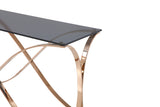 Reklaw Modern Smoked Glass & Rosegold Console Table