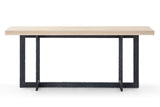 K8963 Natural Oak + Black Metal Console Table