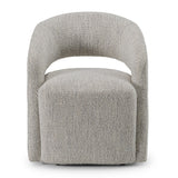 Kadoka Modern Light Grey Fabric Dining Chair with Castor Wheels