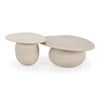 Kalvin Modern Beige Fiberform Nesting Coffee Table Set