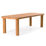 Kamari Outdoor Teak & Grey Olefin Fabric Dining Table Set