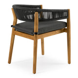 Kamari Outdoor Teak & Grey Olefin Fabric Dining Table Set