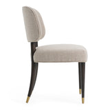 Kathy Modern Beige Fabric + Oak Dining Chair (Set of 2)