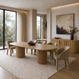 Kayce Modern Natural Oak Oval Dining Table