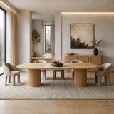 Kayce Modern Natural Oak Oval Dining Table