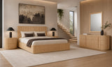 Eastern King Kayce Modern Natural Oak 4-Piece Bedroom Set