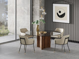 Kaye Modern Walnut + Glass 71" Round Dining Table