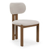 Kelsey Modern Light Grey Fabric + Brown Ash Dining Chair