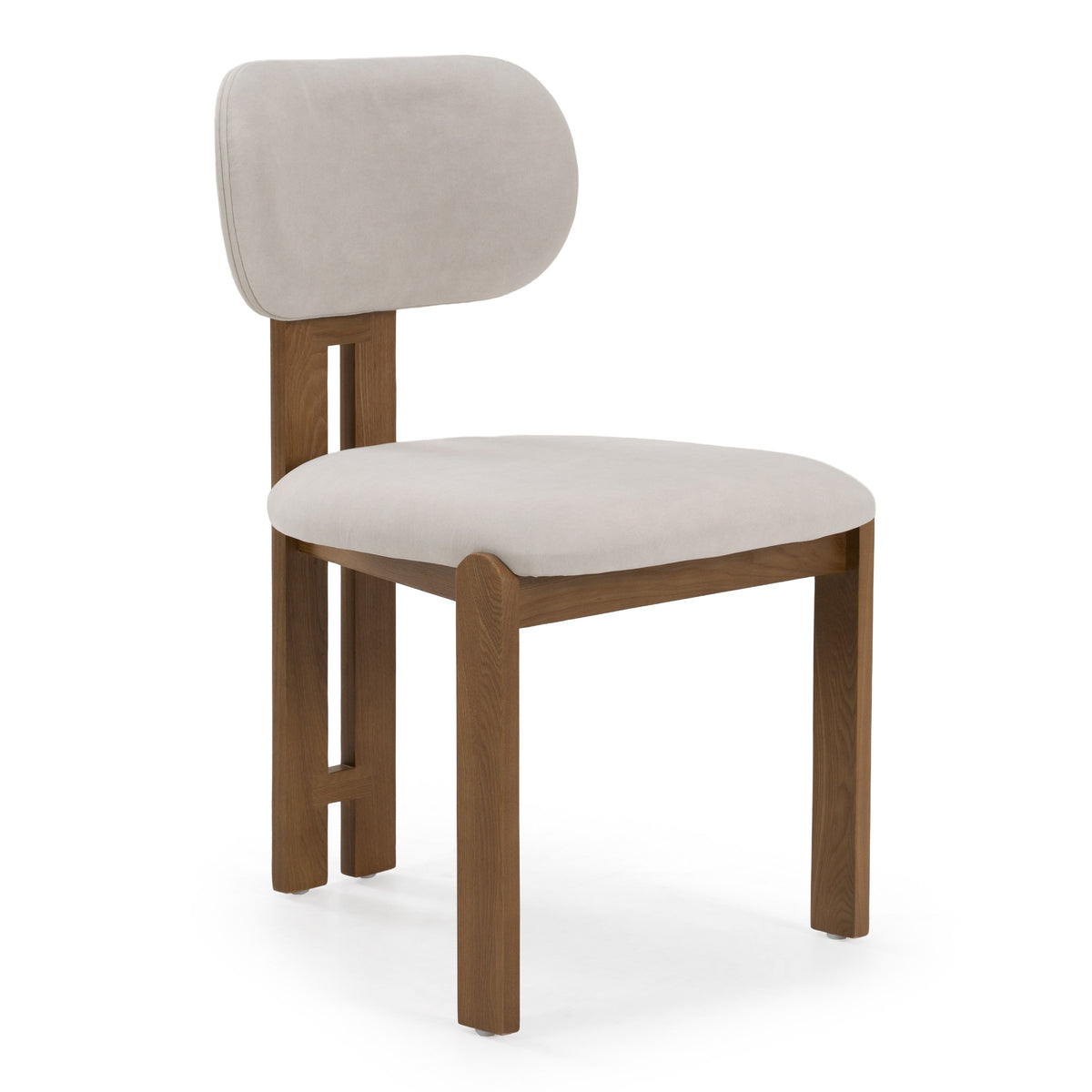 Kelsey Modern Light Grey Fabric + Brown Ash Dining Chair