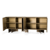 Kiefer Modern Faux Travertine Ceramic + Bronze Buffet