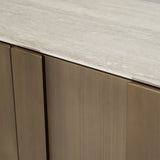 Kiefer Modern Faux Travertine Ceramic + Bronze Buffet